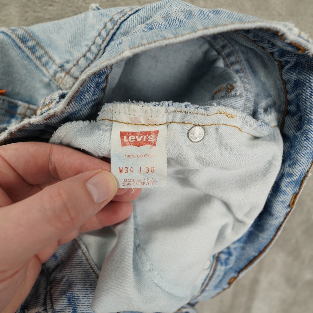 Levi's 550 Vtg 1985 Orange Tab Jeans Mens 34x30 (32x28.5) Made in USA Distressed - Picture 10 of 11